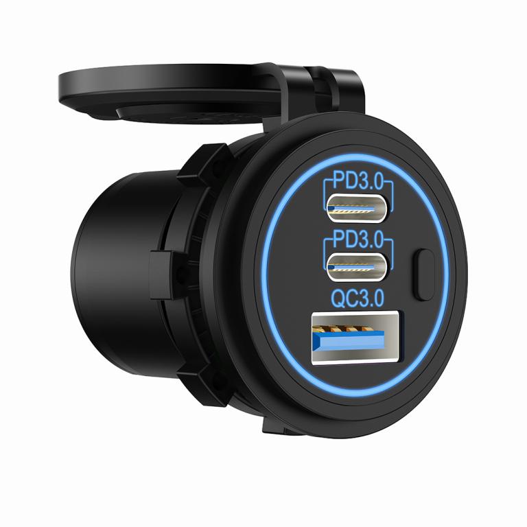 Carregador USB-c e USB com carga rápida